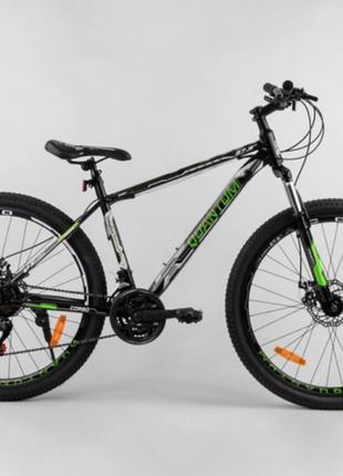 Велосипед спортивный corso quantum 27.5 дюймов черно-зеленый (crs27.5n31093)