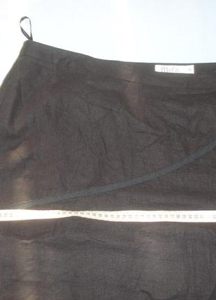 Юбка женская  черная размер 58-60 / 26 в стиле бохо кружева лен батал7 фото
