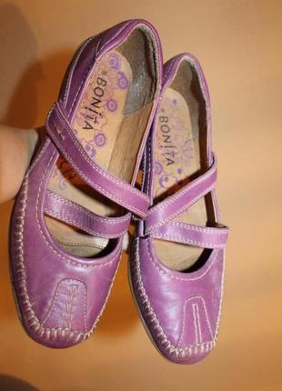 Рр 38-24,5 см стильные балетки bonita кожа