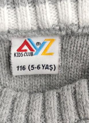 Милый теплый шерстяной свитер для мальчика 5-6 лет, р.116 тм kids club5 фото