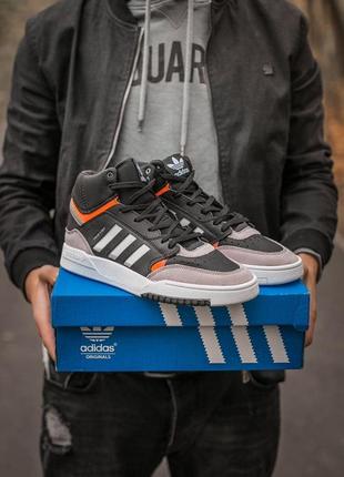 Мужские кроссовки adidas dropstep mid black grey orange