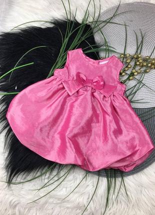 Розовое пышное платье на 0-1 мес1 фото