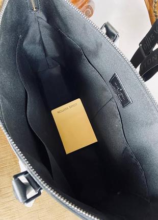 Сумка мужская деловая портфель мужской кожаный черный брендовый в стиле луи витон louis vuitton4 фото
