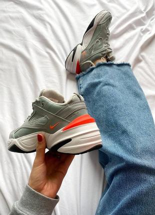 Кроссовки nike m2k tekno grey orange5 фото