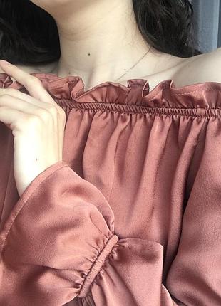 Шелковая атласная блуза кофта от amisu