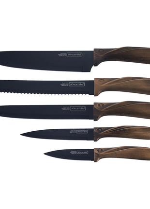 Набор ножей kamille 6 предметов из нержавеющей стали с полыми ручками на подставке (5 ножей+подставка) km-51665 фото