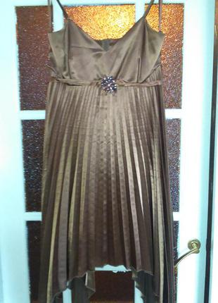 Атласное платье гофрэ размер 46