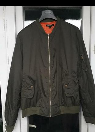 Omonsim куртка бомбер ветровка хаки на молнии демисезон короткая