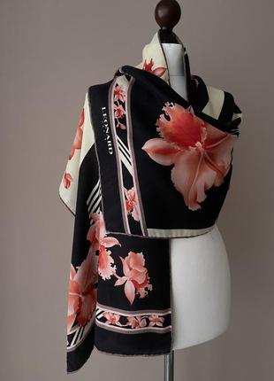 Кашемировый винтажный шарф платок бренд leonard paris кашемир шелк