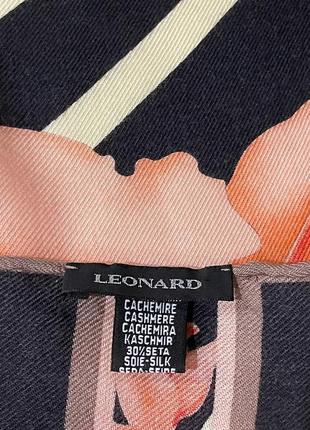 Кашемировый винтажный шарф платок бренд leonard paris кашемир шелк6 фото