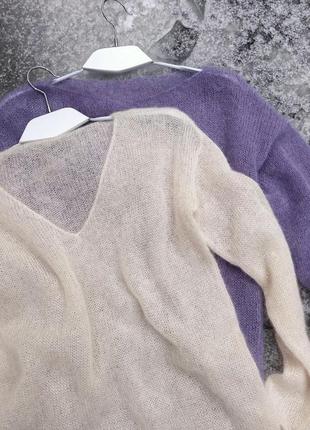 Женский вязаный свитер из мохера/ангоры облачко лёгкий ручная работа2 фото