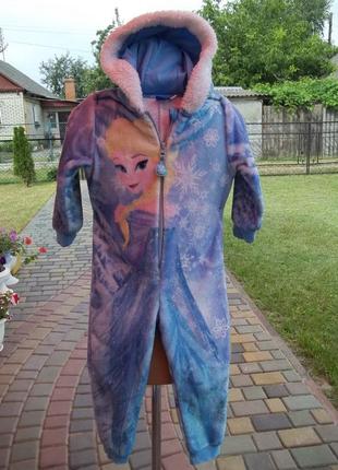 ( 3 - 4 года) детская пижама кигуруми флисовый комбинезон б / у1 фото