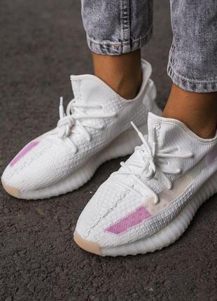 Женские кроссовки adidas yeezy boost 350 v2 white raindow4 фото