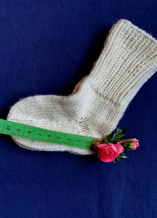 Белые айвори шерстяные носки машинной вязки  на 1-9 лет9 фото