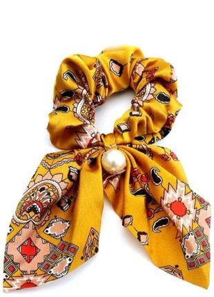 Резинка для волос с платком твилли с платком из  атласа резинка  атласная резинка - платок заколка аксесуар для волос с лентой с бантом