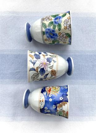 Набір чашок японія посуд фарфор вінтаж чашка тарілка блюдо колір блакитний квіти азія3 фото
