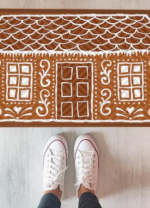 Придверні килимок з принтом пряниковий будиночок 45x75x0,4 см (kov_20s040)