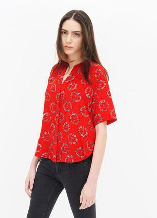 Шелковая блуза в цветочный принт sandro 100% шелк2 фото