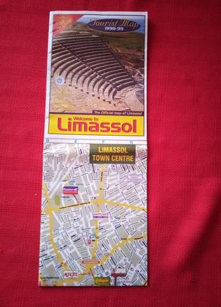 Карта лимассола (кипр) 1998-99г винтаж