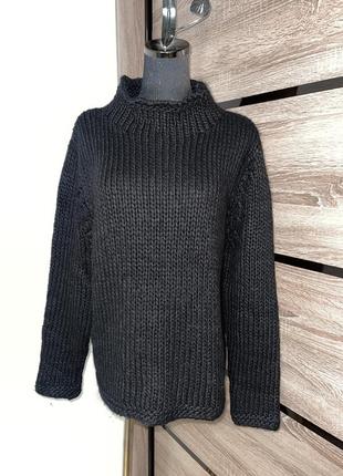 Классный шерстяной свитер с крупной вязкой🌸1 фото