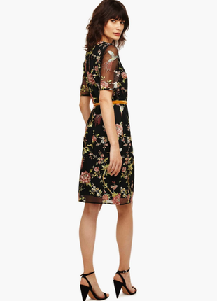 Брендовое сетчатое платье с вышивкой цветы phase eight3 фото