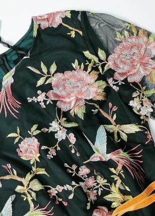 Брендовое сетчатое платье с вышивкой цветы phase eight7 фото