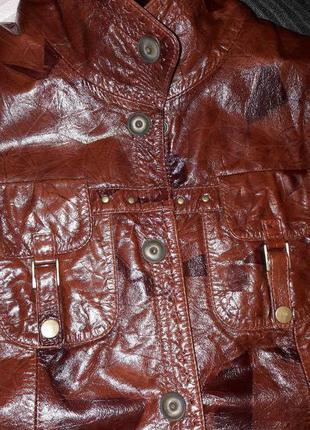 Стильная кожаная куртка пиджак с поясом.кожа 100%5 фото