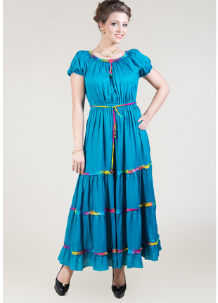 Плаття жіноче літнє, максі в підлогу, indiano, віскоза бірюза р. l (наш 48-50)