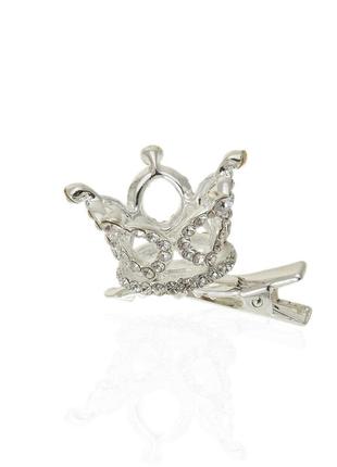 Заколка-уточка с коронкой металлическая 1398201
