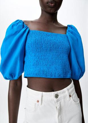 Нова колекція! модний топ рукав ліхтарик, zara, рр m-l