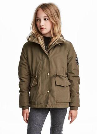 Оригинальная парка на искусственном меху от бренда h&m 0499292004 разм. 164(13-14лет)