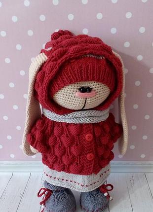 Вязаная игрушка зайка- тильда4 фото