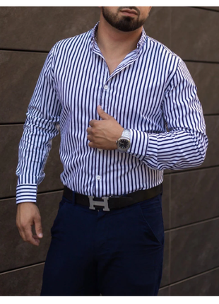 Лляна сорочка в смужку