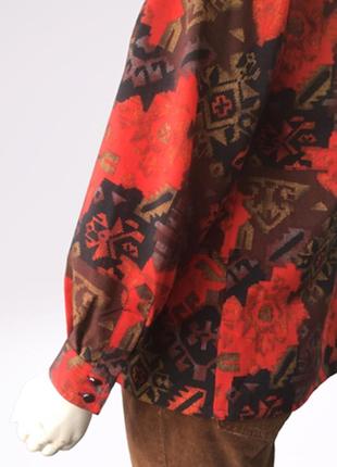 Вінтажна яскрава вовняна (100%) сорочка бренду jaeger британія7 фото
