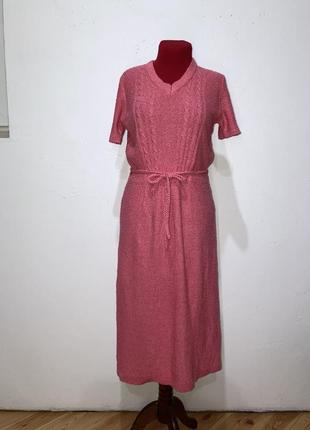 В'язане вінтажне рожеве плаття 60тые 70тые