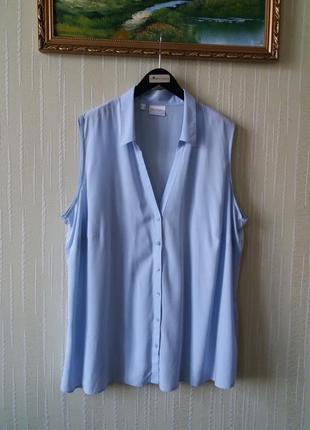 Bpc selection  рубашка удлиненная батал нежно голубой цвет 100%  вискоза