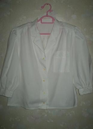 Женская белая блуза мпшо "космос" ретро 90-е, хлопок