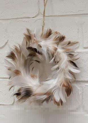 Пасхальное украшение перьев для венчика на дверь декор на большой день с перьями2 фото
