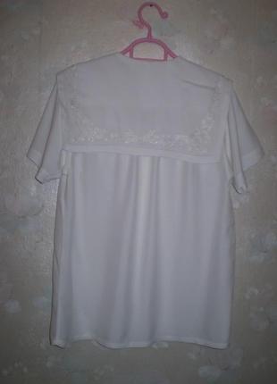 Женская белая блуза dorothy perkins uk14l 48 вискоза, вышивка2 фото