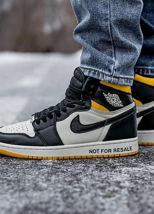 Кроссовки nike air jordan retro 1 white yellow