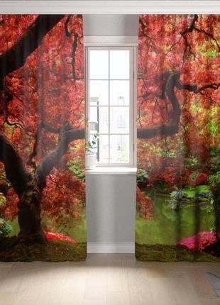 Фотоштора красное дерево