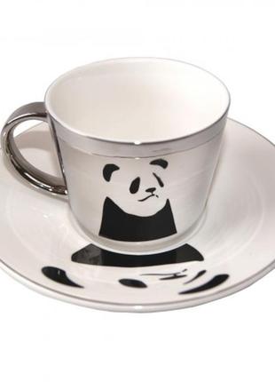 Чашка зеркальная панда с блюдцем
+ подарок3 фото