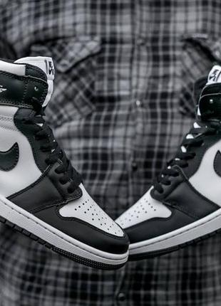 Кросівки nike air jordan retro 1 black white10 фото