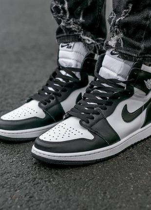 Кросівки nike air jordan retro 1 black white2 фото