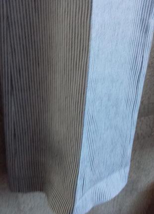 Оригинальные расклешенные женские брюки zara в мелкую полоску.3 фото