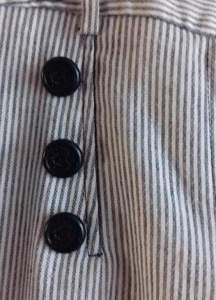 Оригинальные расклешенные женские брюки zara в мелкую полоску.4 фото
