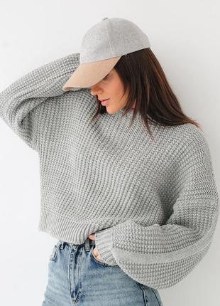 ❤️укороченный свитер крупной вязки❤️5 фото