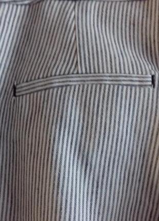 Оригинальные расклешенные женские брюки zara в мелкую полоску.5 фото