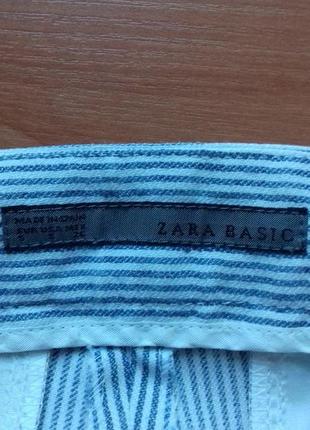 Оригинальные расклешенные женские брюки zara в мелкую полоску.6 фото