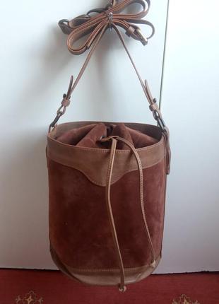 Кожаная сумка ведро цилиндр а. bellucci италия натуральная кожа відро шкіра1 фото